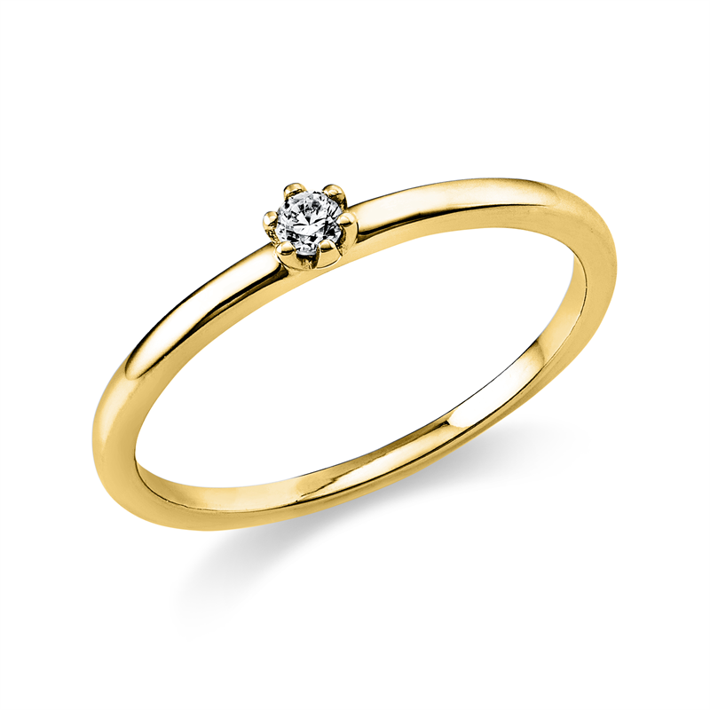 Ring 14 kt GG, 1 Brill. 0,05 ct, TW-si