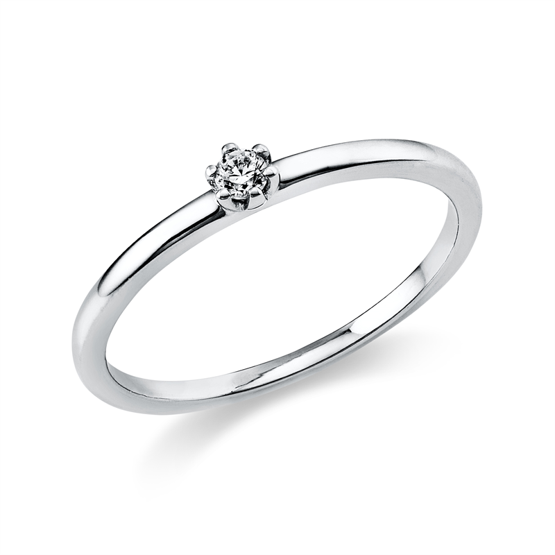 Ring 18 kt WG, 1 Brill. 0,05 ct, TW-si