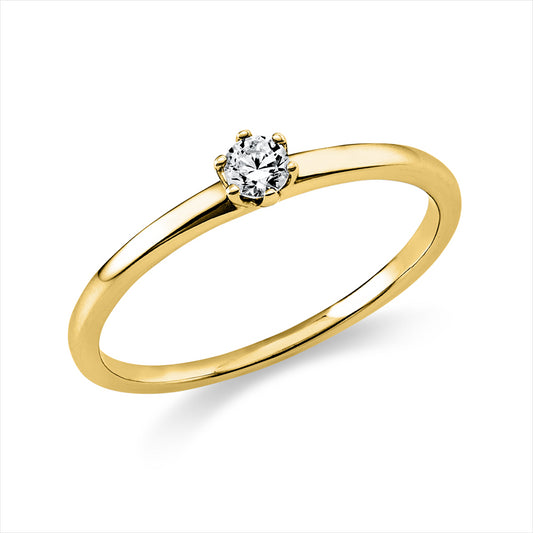 Ring 14 kt GG, 1 Brill. 0,10 ct, TW-si