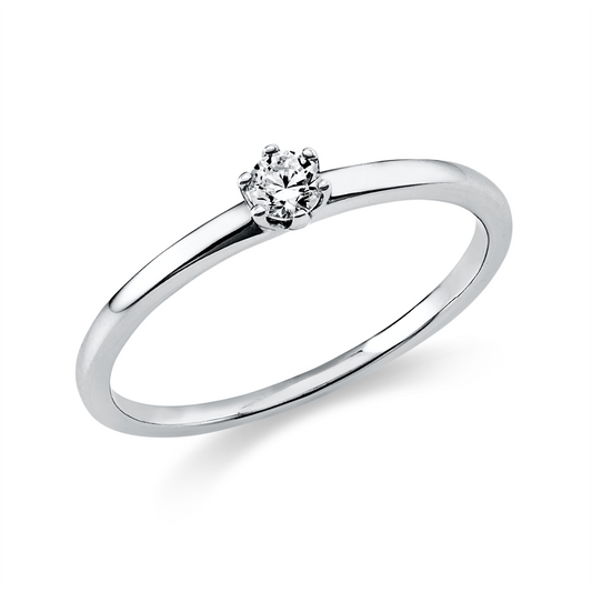 Ring 18 kt WG, 1 Brill. 0,10 ct, TW-si