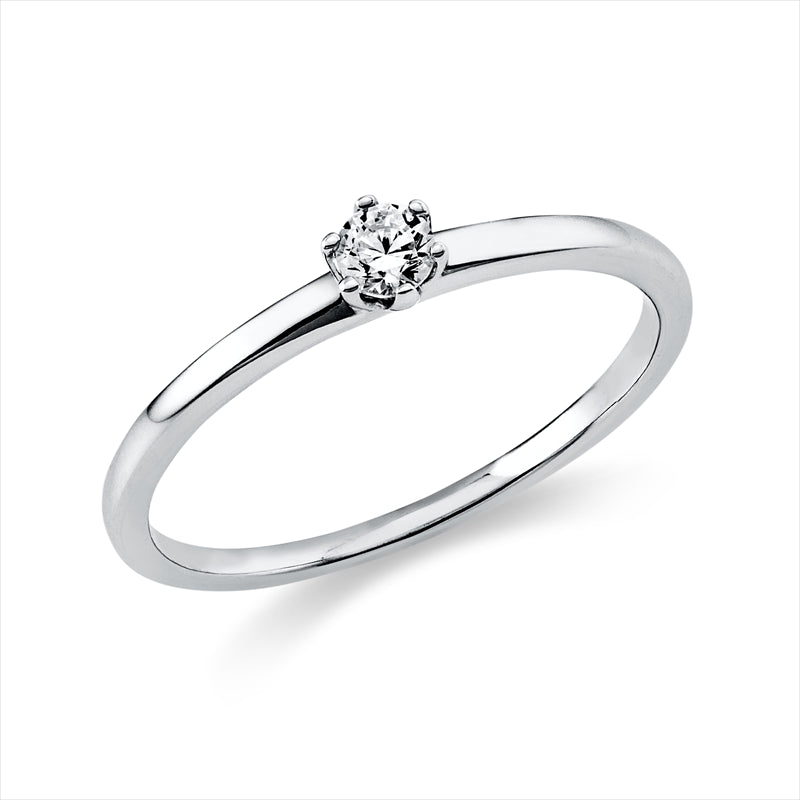 Ring 14 kt WG, 1 Brill. 0,10 ct, TW-si