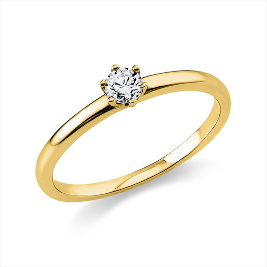 Ring 14 kt GG, 1 Brill. 0,15 ct, TW-si