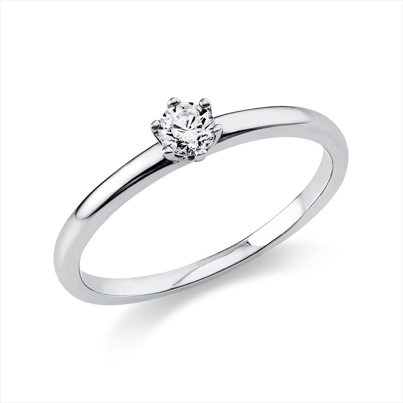 Ring 14 kt WG, 1 Brill. 0,15 ct, TW-si