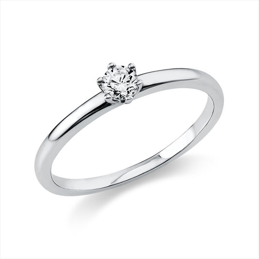 Ring 18 kt WG, 1 Brill. 0,15 ct, TW-si