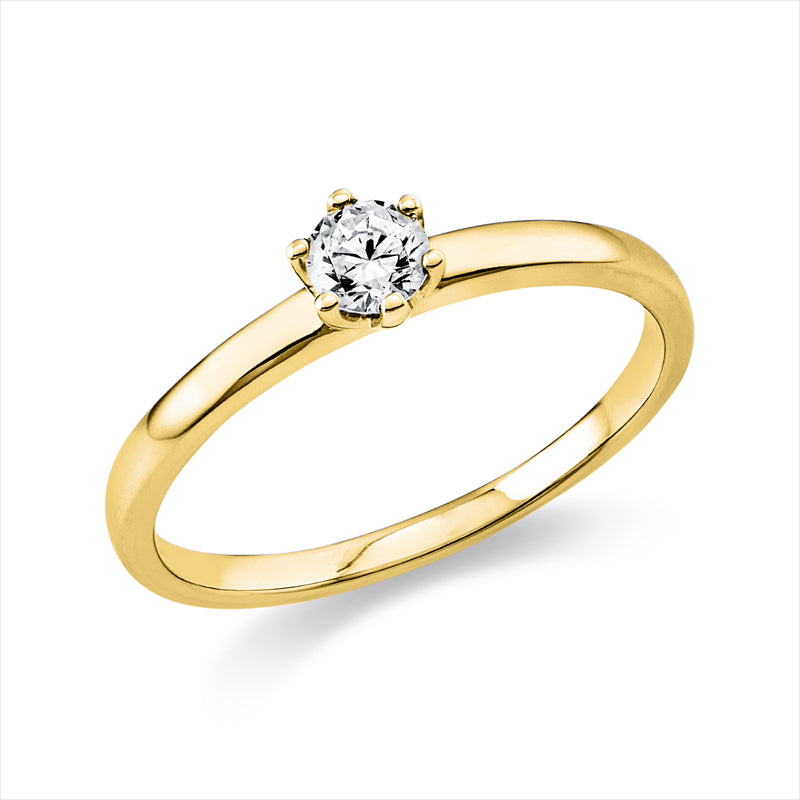 Ring 18 kt GG, 1 Brill. 0,20 ct, TW-si