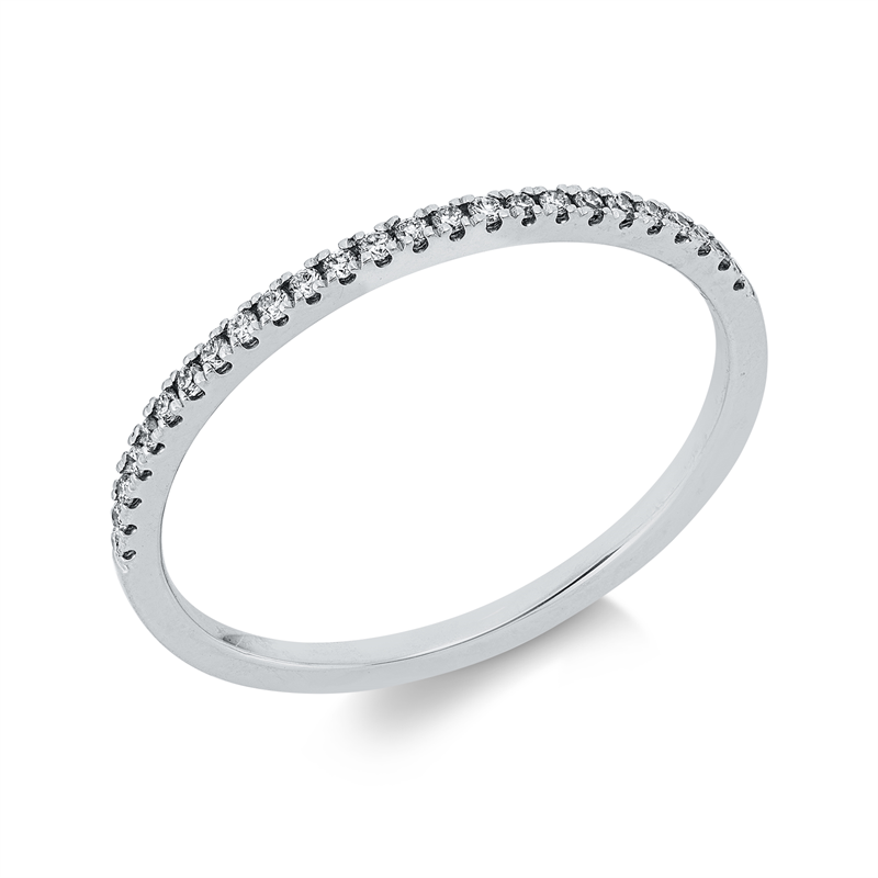Ring 18 kt WG, 25 Brill. 0,10 ct, TW-si