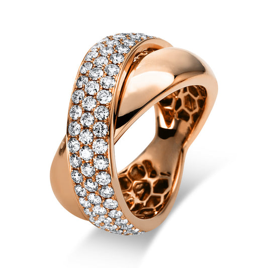Ring 18 kt RG, 69 Brill. 1,35 ct, TW-si