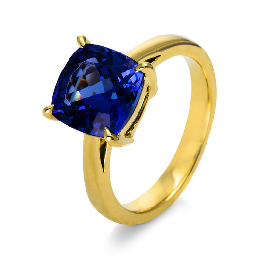 Ring 18 kt GG, 1 Tansanit 4,26 ct blau