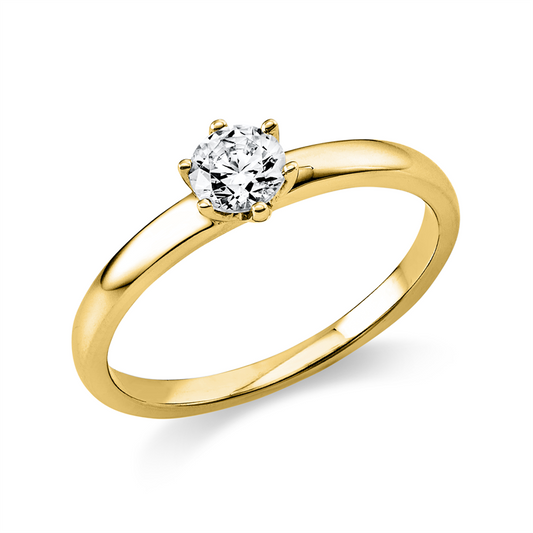 Ring 14 kt GG, GIA1469485596, 1 Brill. 0,30 ct, F-si