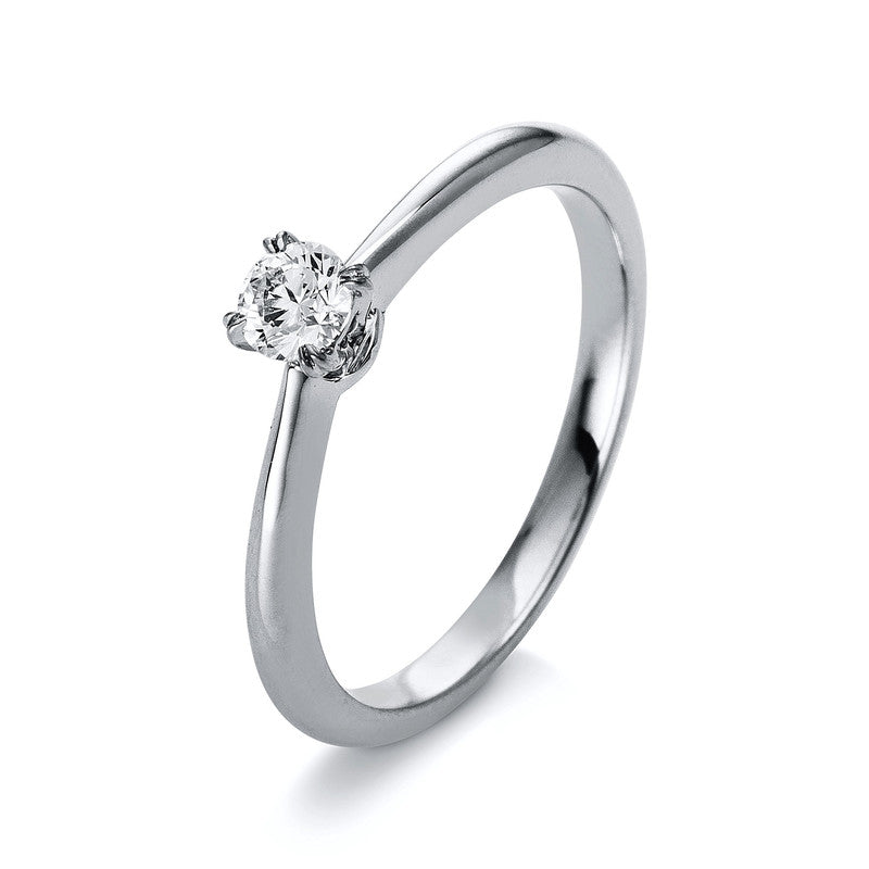 Ring 18 kt WG+P950, 76303631, 1 Brill. 0,20 ct, F-si