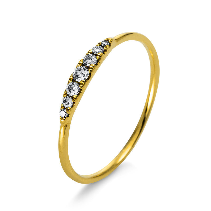 Ring 14 kt GG, 7 Brill. 0,11 ct, TW-si