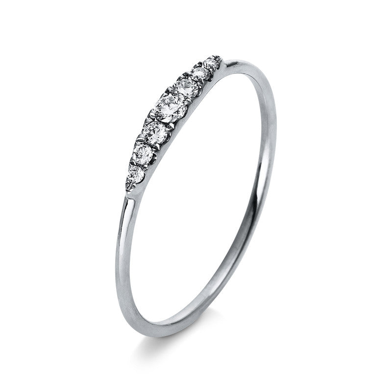 Ring 14 kt WG, 7 Brill. 0,11 ct, TW-si