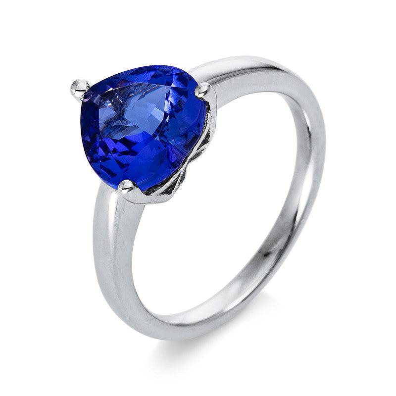 Ring 18 kt WG, 1 Tansanit 2,51 ct blau