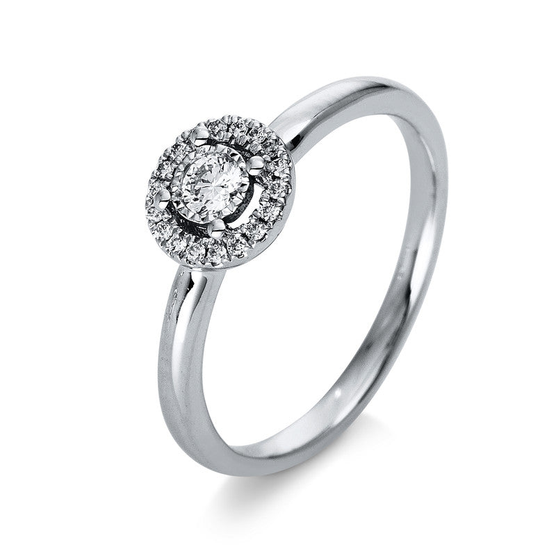 Ring 18 kt WG, 19 Brill. 0,15 ct, TW-si