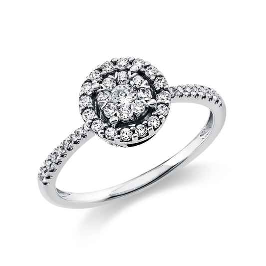 Ring 18 kt WG, 45 Brill. 0,36 ct, TW-si