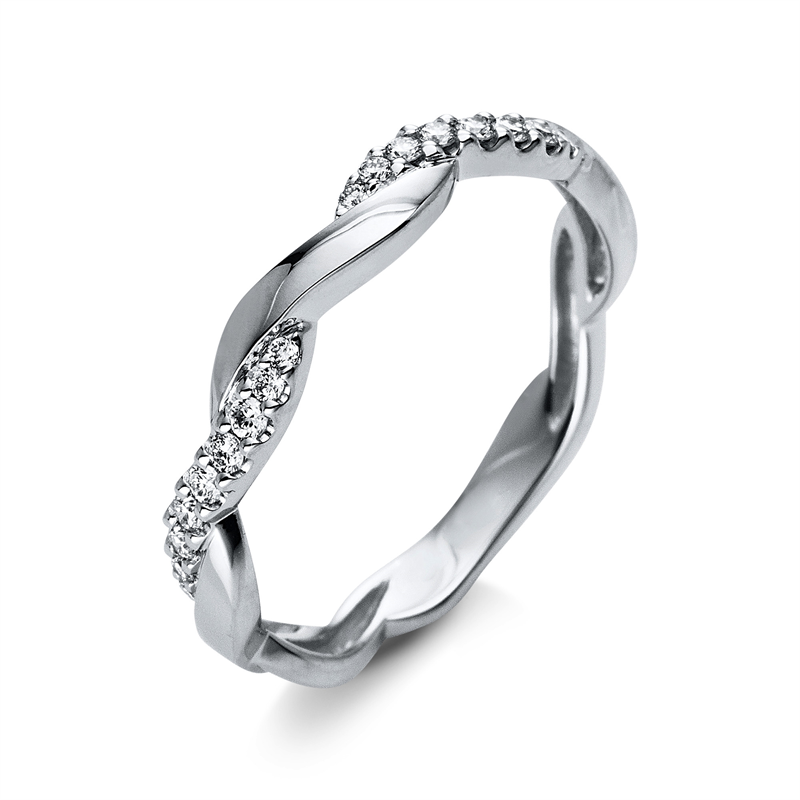 Ring 14 kt WG, 18 Brill. 0,14 ct, TW-si