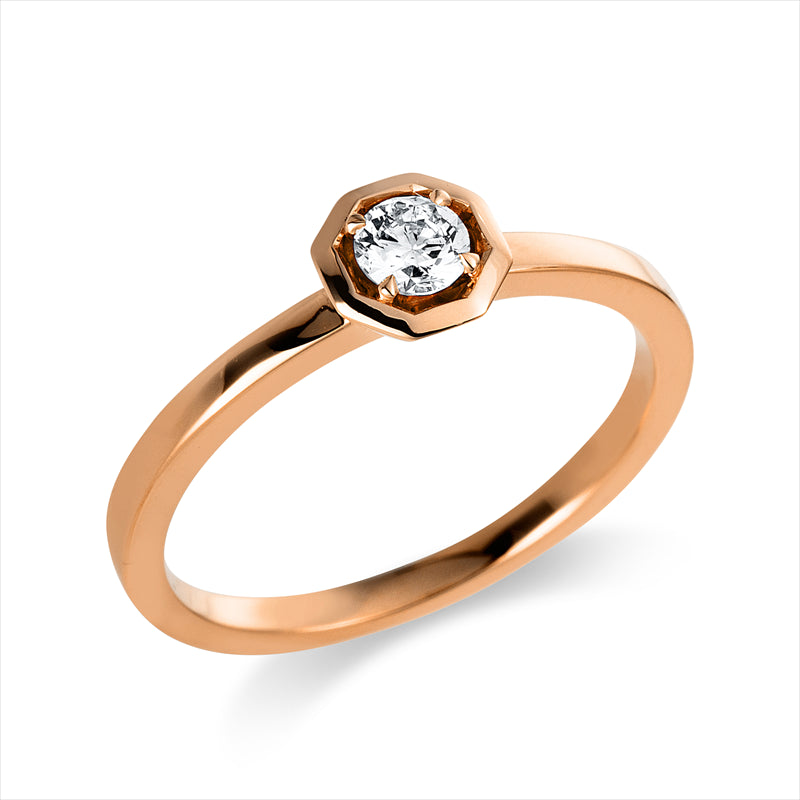 Ring 18 kt RG, 1 Brill. 0,20 ct, TW-si