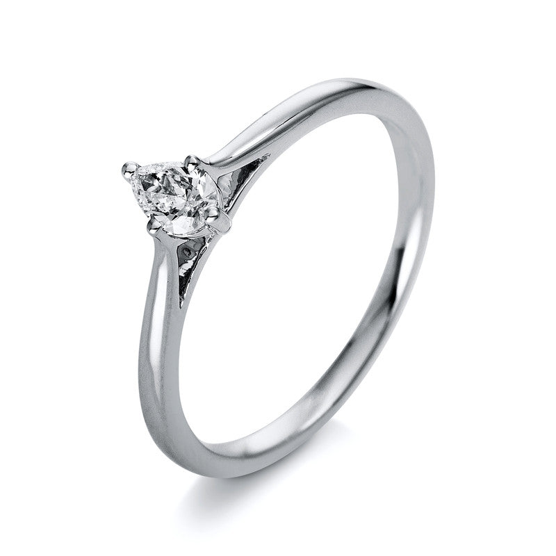 Ring 18 kt WG, 1 Tropfen 0,15 ct, TW-si