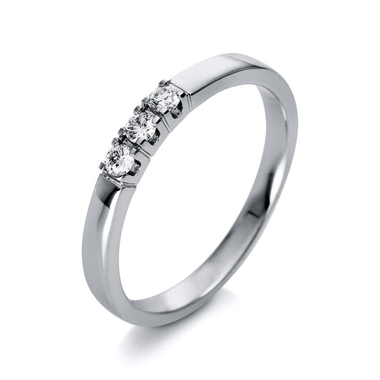 Ring 18 kt WG, 3 Brill. 0,12 ct, TW-si