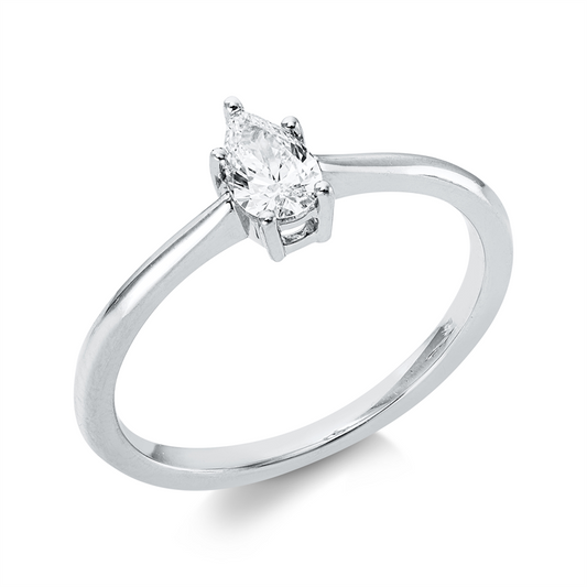 Ring 18 kt WG+P950, 90130202, 1 Tropfen 0,30 ct, E-vsi
