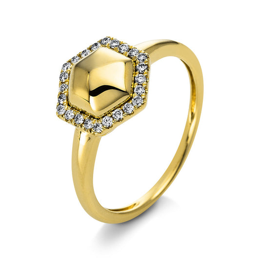 Ring 14 kt GG, 24 Brill. 0,14 ct, TW-si