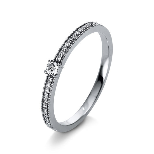 Ring 18 kt WG, 1 Brill. 0,05 ct, TW-si, 26 Brill. 0,08 ct, TW-si