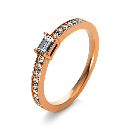 Ring 18 kt RG, 1 Bag. 0,20 ct, TW-vsi, 18 Brill. 0,19 ct, TW-vsi