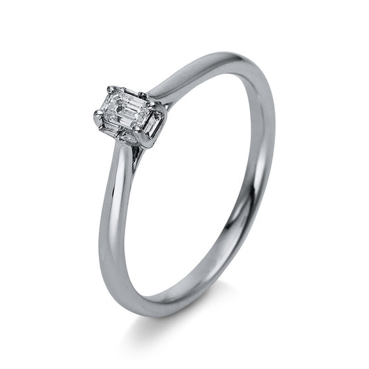 Ring 18 kt WG, 1 Sm.schliff 0,16 ct, TW-si, 6 Bag. 0,04 ct, TW-si