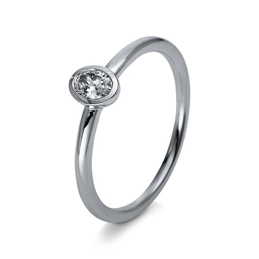 Ring 18 kt WG, 1 Oval 0,25 ct, I-si