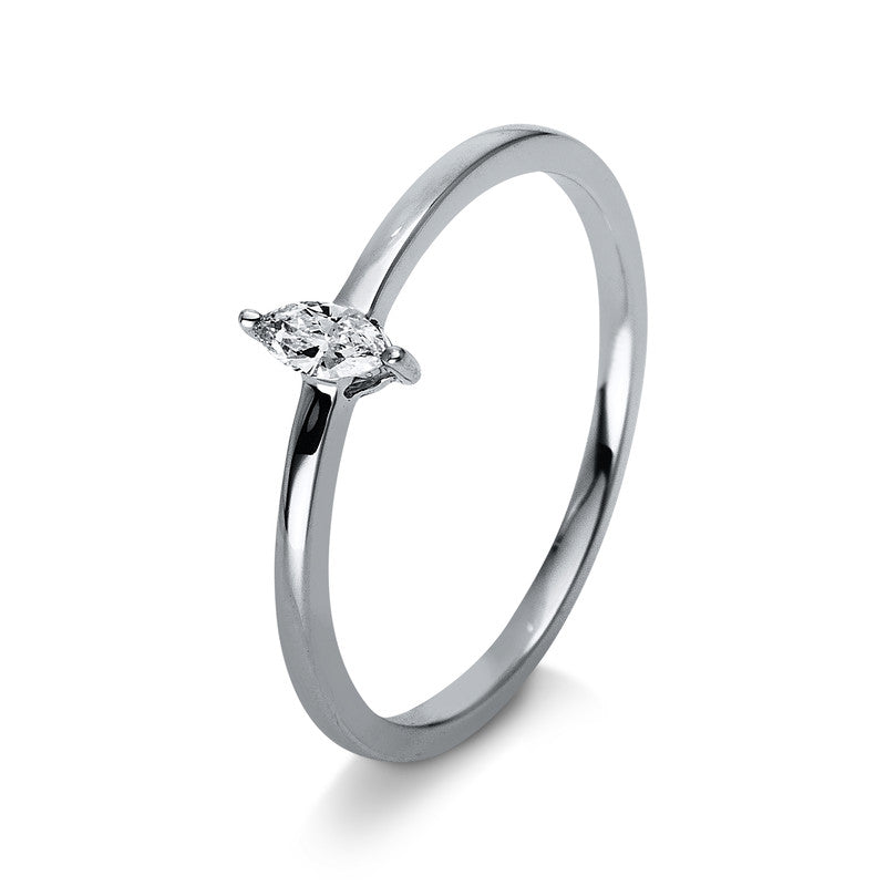 Ring 14 kt WG, 1 Nav. 0,09 ct, TW-si