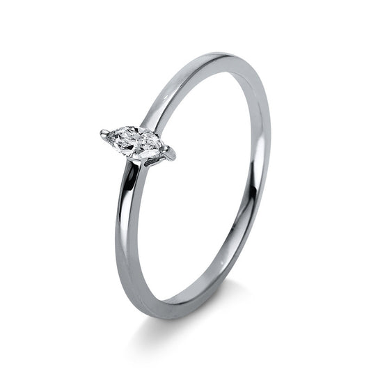 Ring 14 kt WG, 1 Nav. 0,09 ct, TW-si
