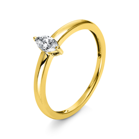 Ring 14 kt GG, 1 Nav. 0,19 ct, TW-si