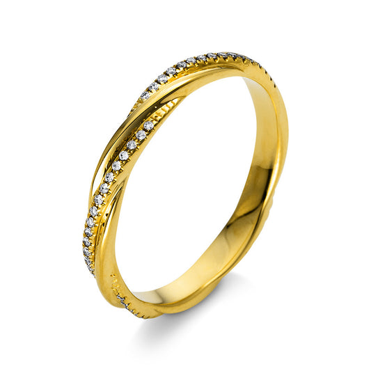 Ring 14 kt GG, 64 Brill. 0,14 ct, TW-si
