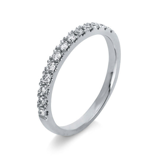 Ring 18 kt WG, 13 Brill. 0,34 ct, TW-si