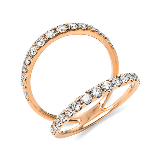Ring 18 kt RG, 34 Brill. 0,84 ct, TW-si