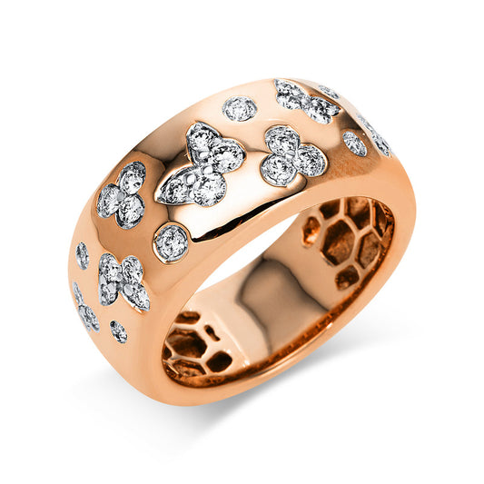 Ring 18 kt RG+WG, 30 Brill. 0,47 ct, TW-vsi