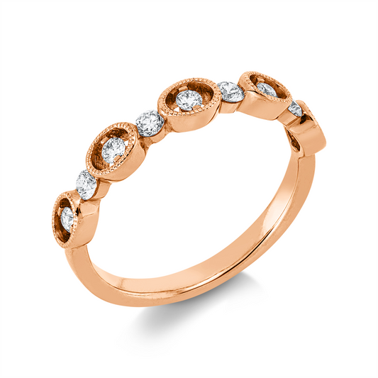 Ring 18 kt RG, 4 Brill. 0,16 ct, TW-si, 5 Brill. 0,13 ct, TW-si