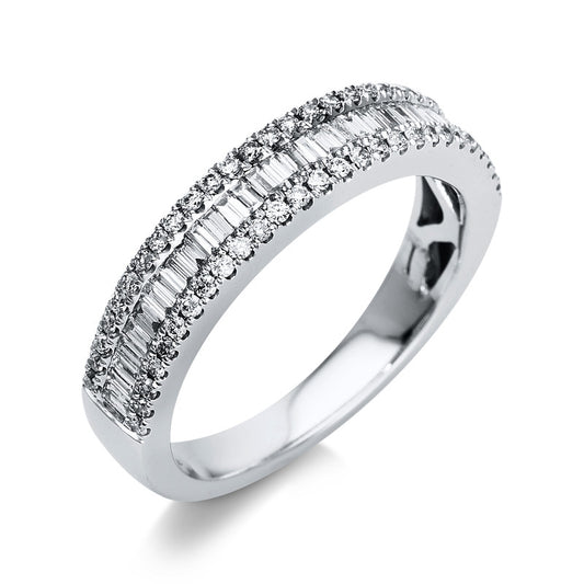 Ring 18 kt WG, 32 Bag. 0,30 ct, TW-si, 54 Brill. 0,27 ct, TW-si