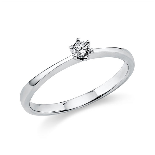 Ring 18 kt WG, 1 Brill. 0,10 ct, TW-si