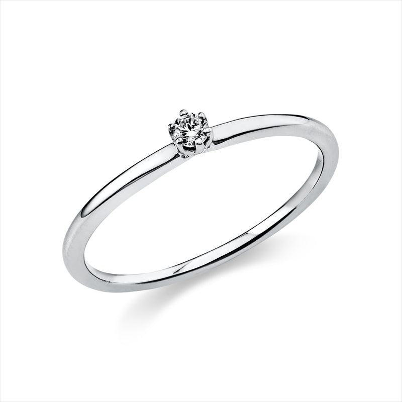 Ring 14 kt WG, 1 Brill. 0,05 ct, TW-si