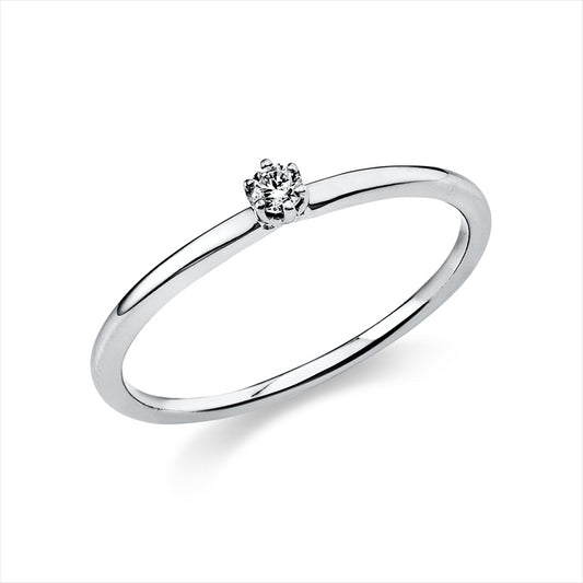 Ring 14 kt WG, 1 Brill. 0,05 ct, TW-si