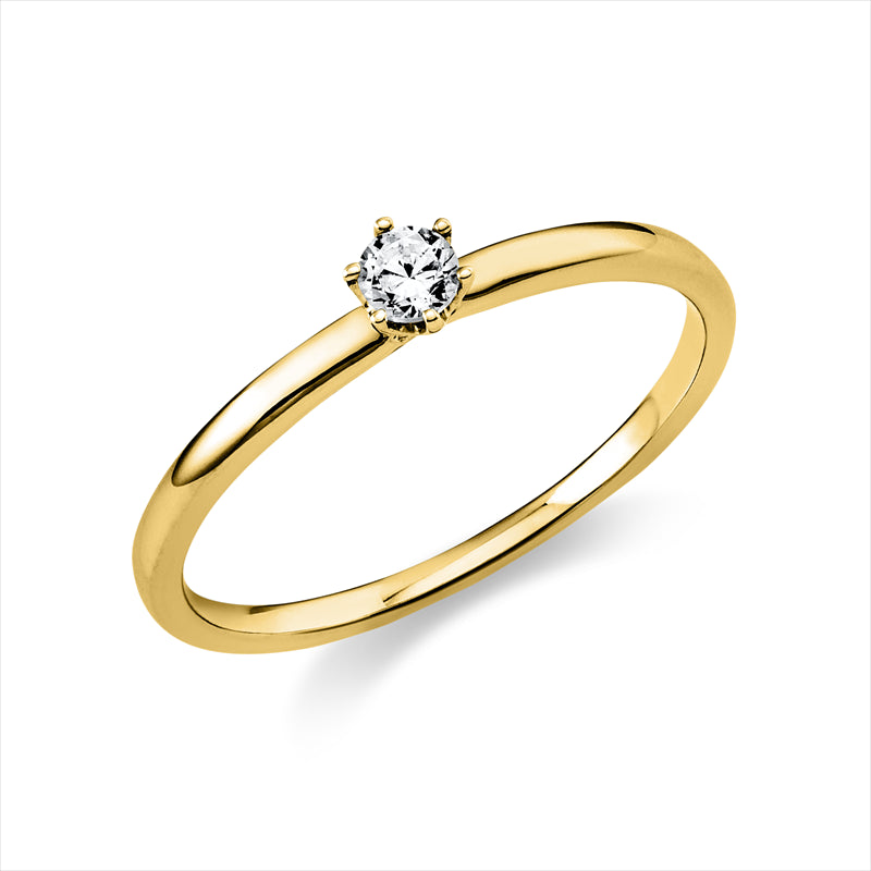 Ring 14 kt GG, 1 Brill. 0,10 ct, TW-si