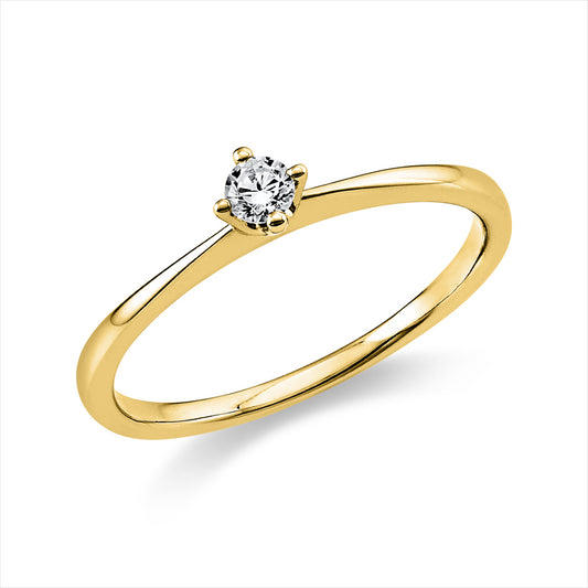 Ring 14 kt GG, 1 Brill. 0,10 ct, TW-si