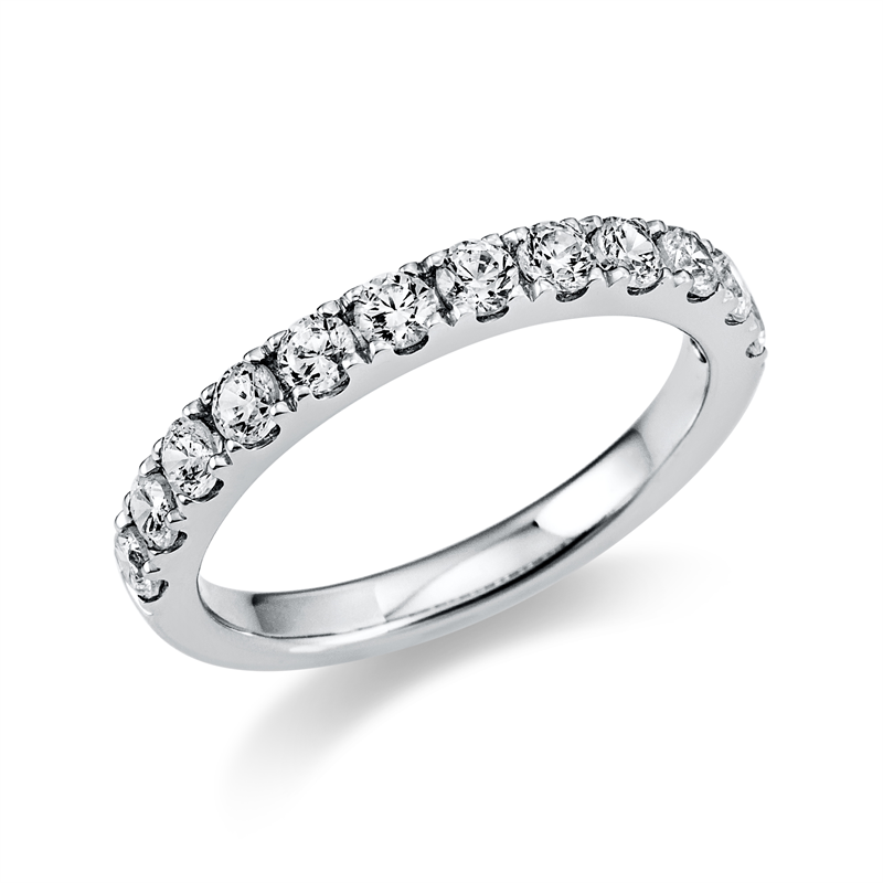 Ring 14 kt WG, 12 Brill. 0,77 ct, TW-si