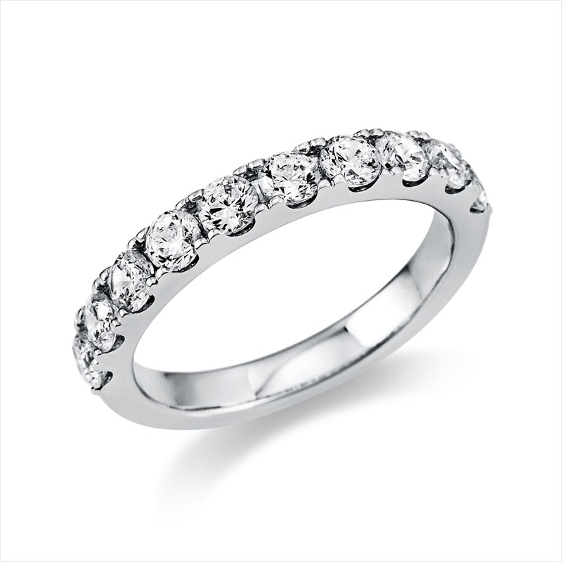 Ring 14 kt WG, 10 Brill. 1,08 ct, TW-si