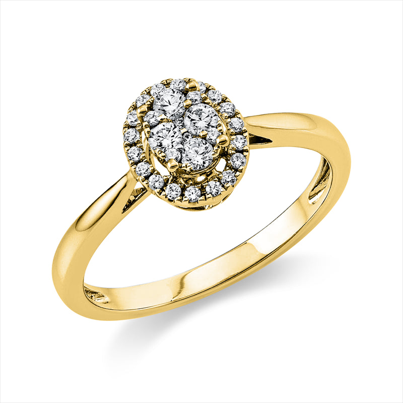 Ring 18 kt GG, 28 Brill. 0,24 ct, TW-si