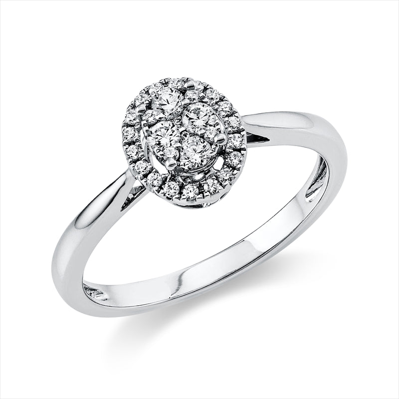 Ring 18 kt WG, 28 Brill. 0,24 ct, TW-si