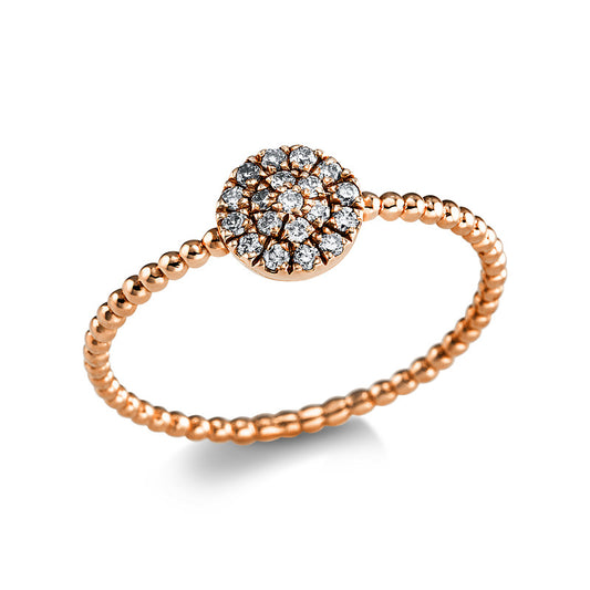 Ring 14 kt RG, 19 Brill. 0,14 ct, TW-si