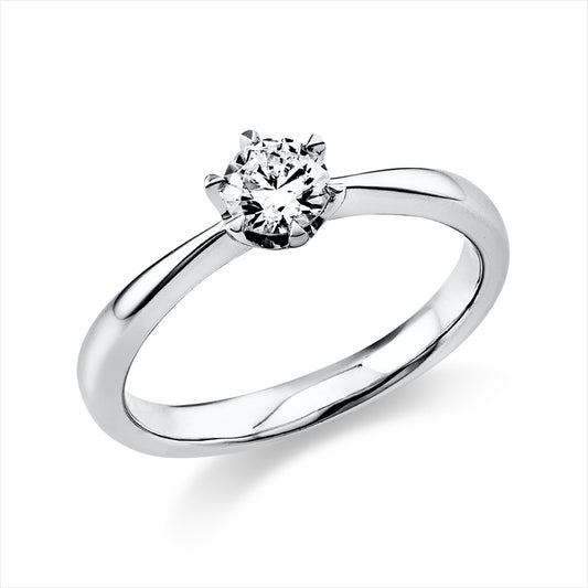 Ring 14 kt WG, GIA2384566820, 1 Brill. 0,40 ct, E-si