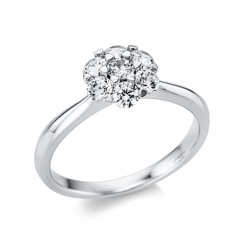 Ring 18 kt WG, 7 Brill. 0,71 ct, TW-si